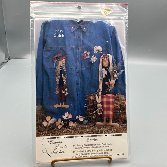 UNCUT Vintage Quilt Sewing Patterns, Harriet Bunny KS175 by Keeping You - Picture 2 of 3